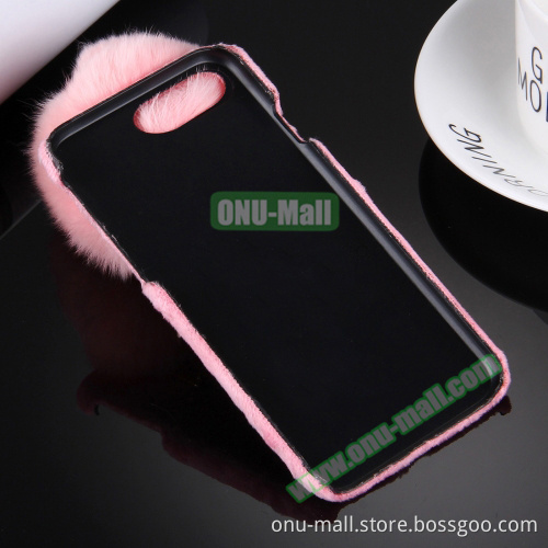PC Protective Case for iPhone 7 Plus with Furry Ball, Mobile Phone Case for iPhone 7 Plus Back Cover